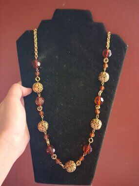 34 inch Beaded statement necklace